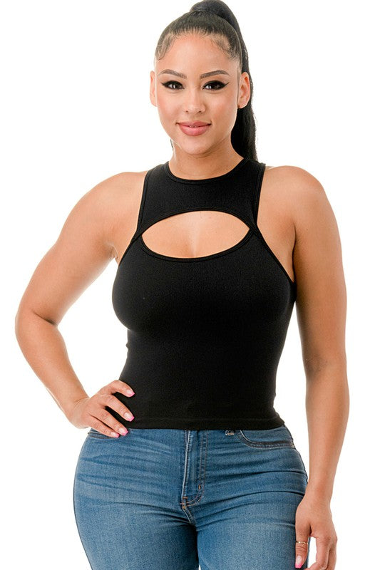 NT61 CUTOUT SEAMLESS CROP TOP