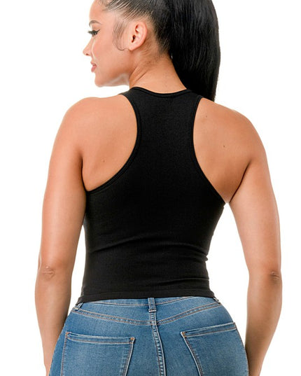 NT61 CUTOUT SEAMLESS CROP TOP