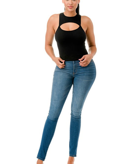 NT61 CUTOUT SEAMLESS CROP TOP