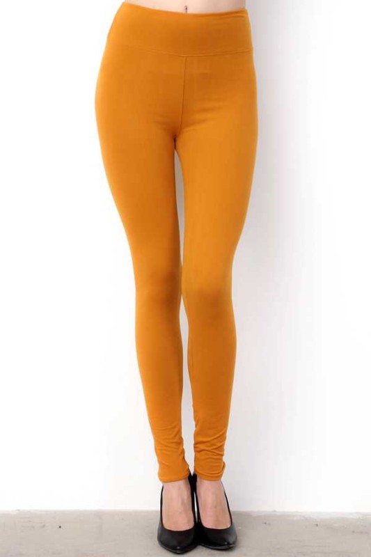 SOL01R-3 HIGH-WAIST SOLID BRUSHED LEGGINGS