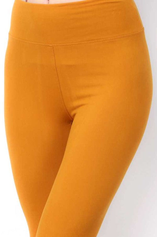 SOL01R-3 HIGH-WAIST SOLID BRUSHED LEGGINGS