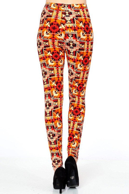 KIDS N241 BUTTERY SOFT TRIBAL PRINT FULL LEGGINGS