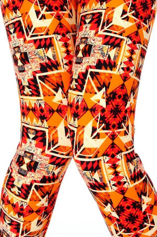 KIDS N241 BUTTERY SOFT TRIBAL PRINT FULL LEGGINGS