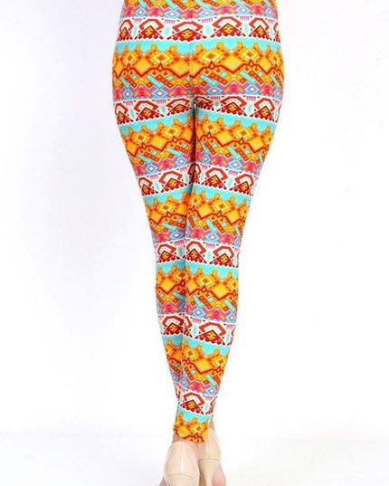 KIDS N144 KIDS ETHNIC PRINT BRUSHED LEGGINGS