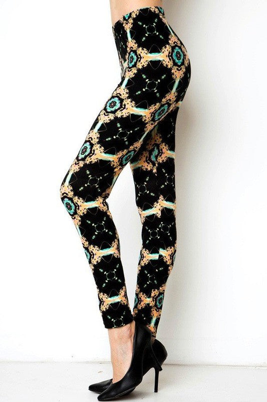 KIDS N233 KIDS UNIQUE PRINT BRUSHED FULL LEGGINGS