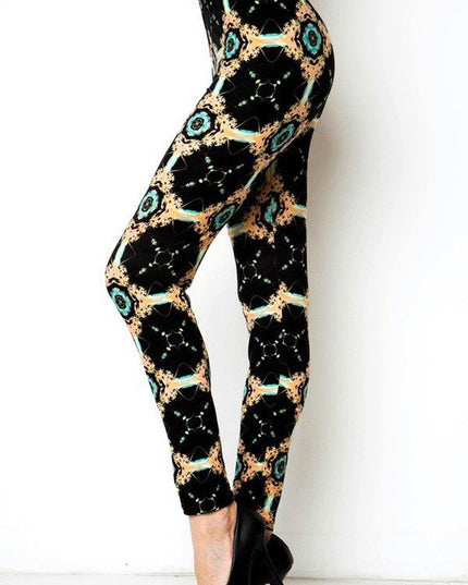 KIDS N233 KIDS UNIQUE PRINT BRUSHED FULL LEGGINGS