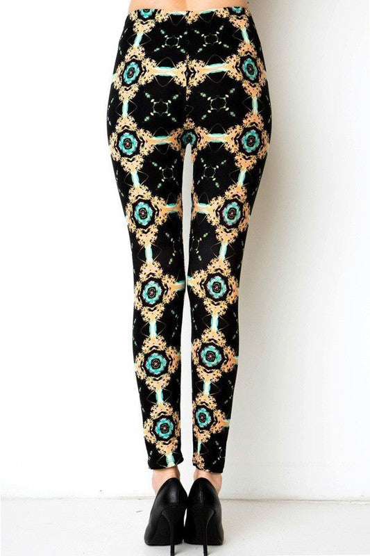 KIDS N233 KIDS UNIQUE PRINT BRUSHED FULL LEGGINGS