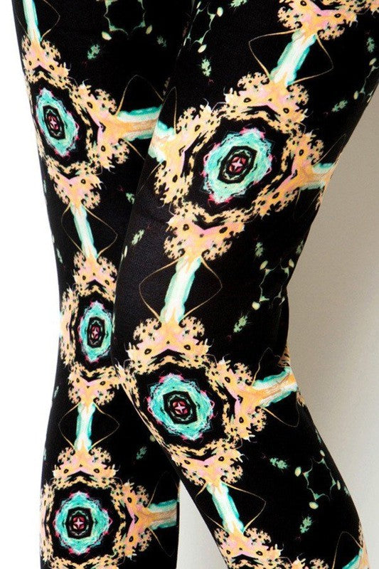 KIDS N233 KIDS UNIQUE PRINT BRUSHED FULL LEGGINGS