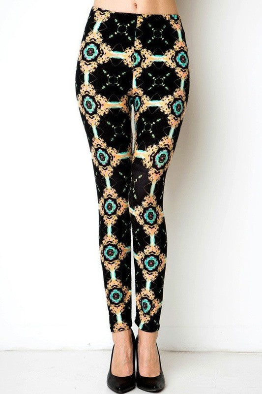 KIDS N233 KIDS UNIQUE PRINT BRUSHED FULL LEGGINGS