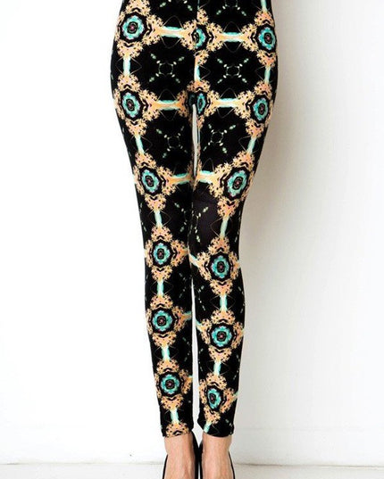 KIDS N233 KIDS UNIQUE PRINT BRUSHED FULL LEGGINGS