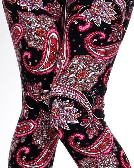 KIDS N123 KIDS PAISLEY PRINT BRUSHED LEGGINGS