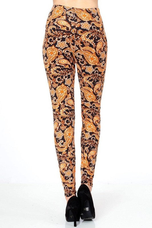 KIDS N230 KIDS BUTTERY SOFT PAISLEY PRINT FULL LEGGINGS