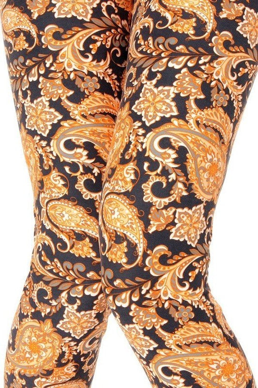 KIDS N230 KIDS BUTTERY SOFT PAISLEY PRINT FULL LEGGINGS