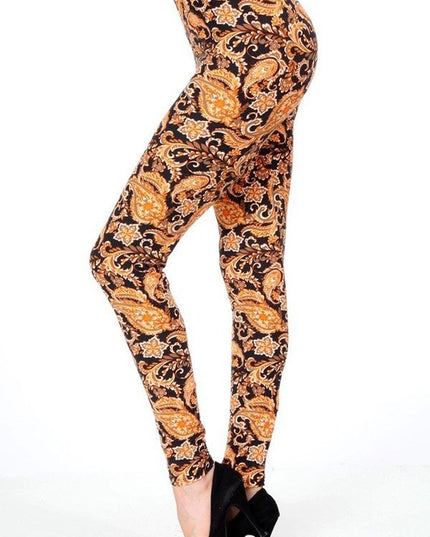 KIDS N230 KIDS BUTTERY SOFT PAISLEY PRINT FULL LEGGINGS