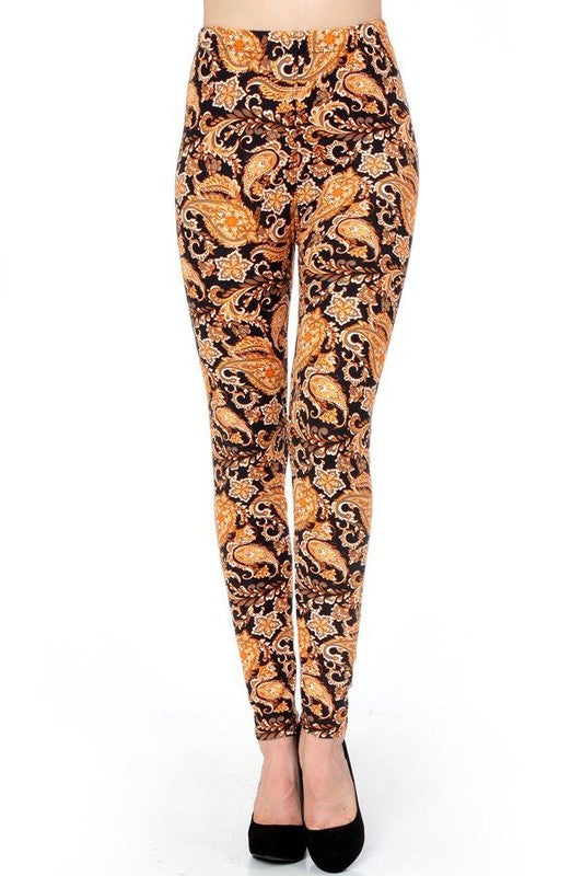 KIDS N230 KIDS BUTTERY SOFT PAISLEY PRINT FULL LEGGINGS
