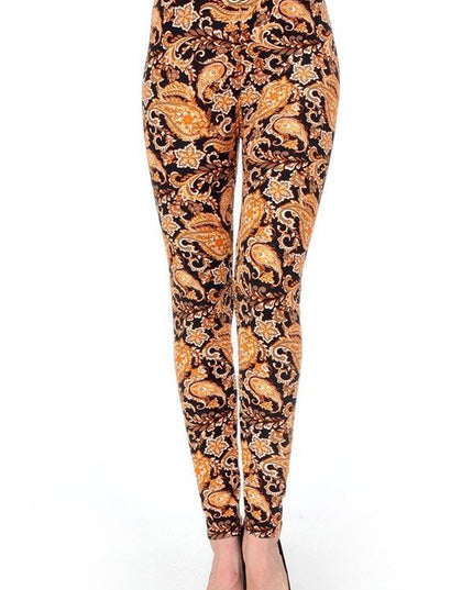 KIDS N230 KIDS BUTTERY SOFT PAISLEY PRINT FULL LEGGINGS