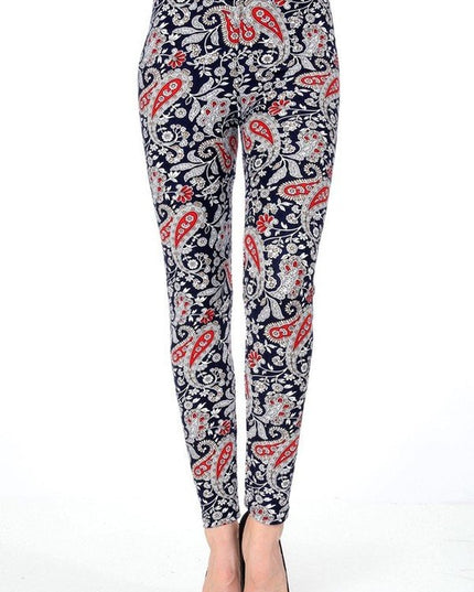 N244 KIDS BUTTERY SOFT PAISLEY PRINT FULL LEGGINGS