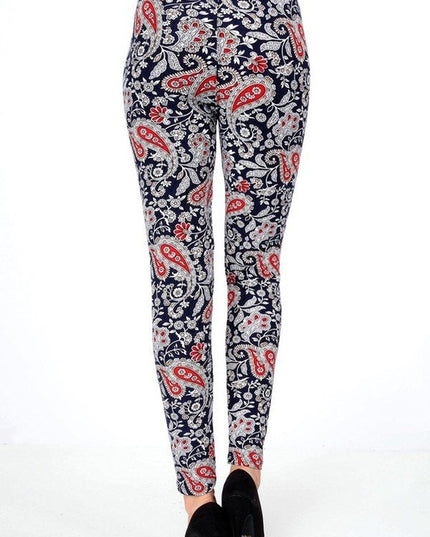 N244 KIDS BUTTERY SOFT PAISLEY PRINT FULL LEGGINGS