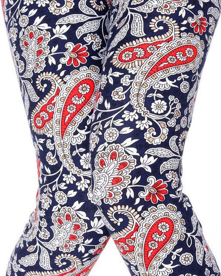 N244 KIDS BUTTERY SOFT PAISLEY PRINT FULL LEGGINGS