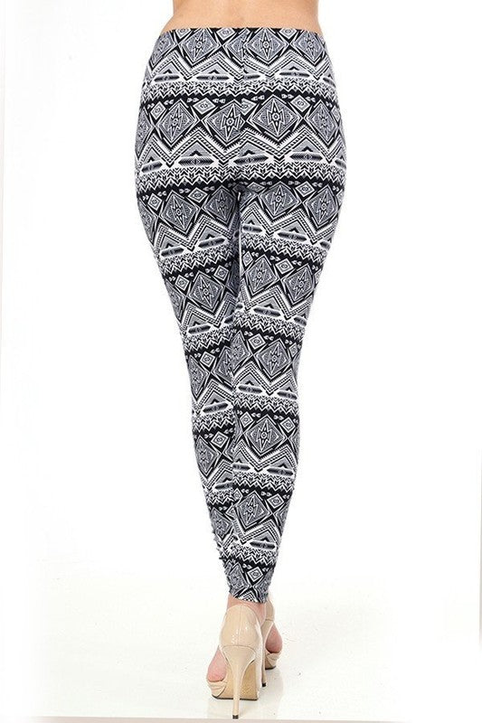 KIDS N169 KIDS ETHNIC PRINT BRUSHED LEGGINGS