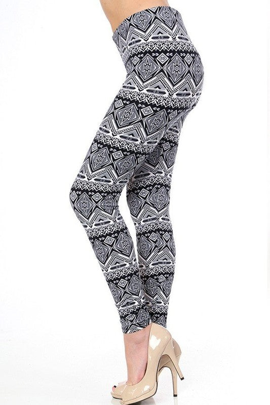 KIDS N169 KIDS ETHNIC PRINT BRUSHED LEGGINGS