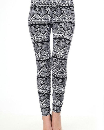 KIDS N169 KIDS ETHNIC PRINT BRUSHED LEGGINGS