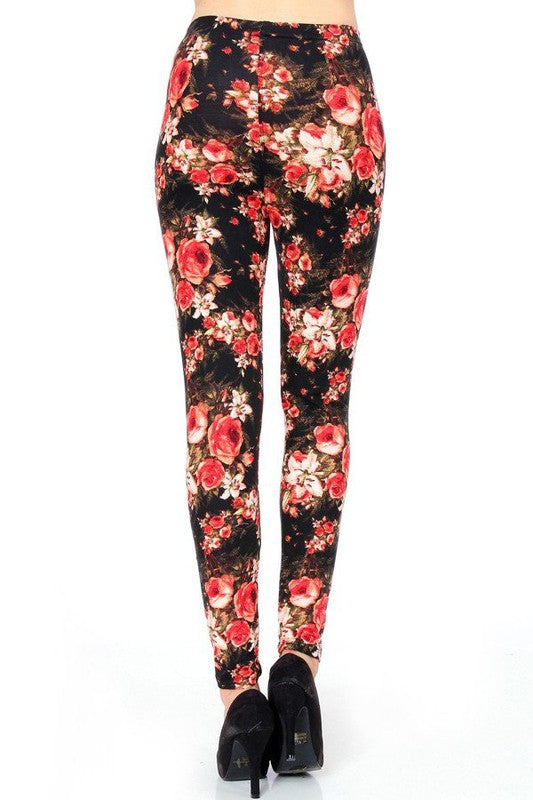 KIDS N235 KIDS FLORAL PRINT FULL LEGGINGS