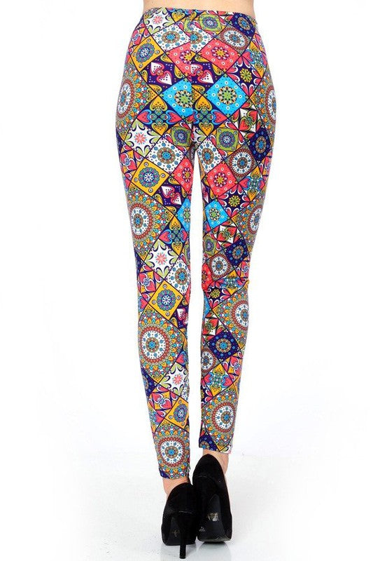 KIDS N248 KIDS SOFT ETHNIC MIX & MATCH PRINT LEGGINGS