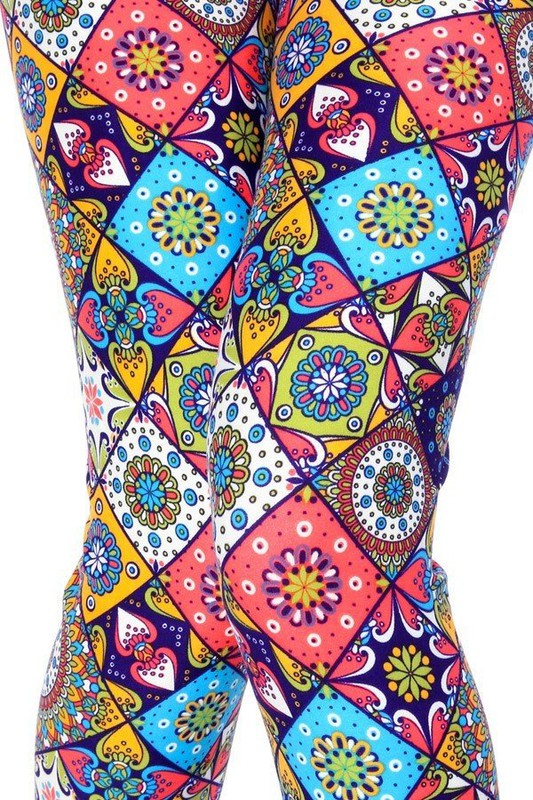 KIDS N248 KIDS SOFT ETHNIC MIX & MATCH PRINT LEGGINGS