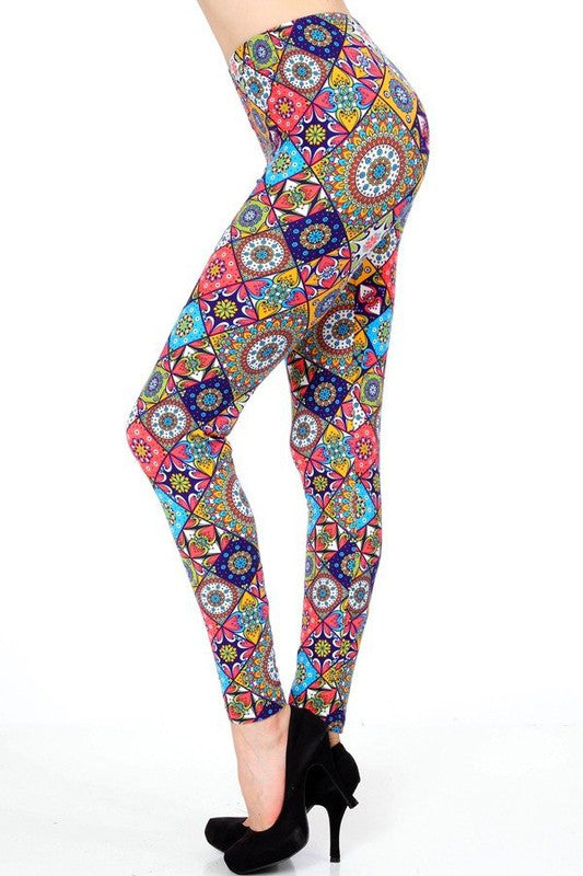 KIDS N248 KIDS SOFT ETHNIC MIX & MATCH PRINT LEGGINGS