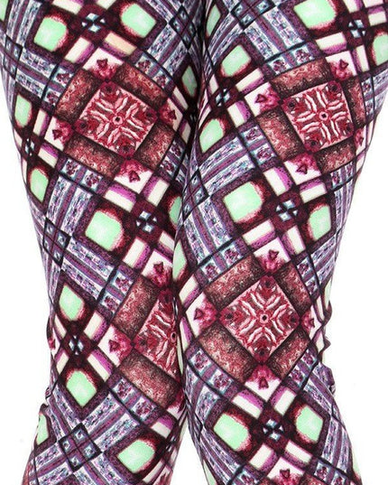 KIDS N206 KIDS ETHNIC PRINT BRUSHED FULL LEGGINGS