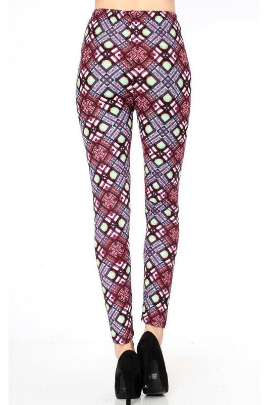 KIDS N206 KIDS ETHNIC PRINT BRUSHED FULL LEGGINGS