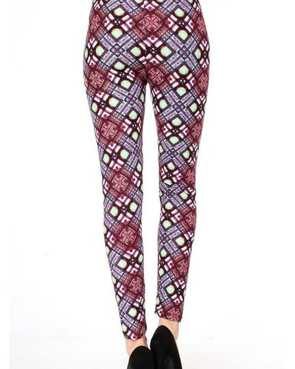 KIDS N206 KIDS ETHNIC PRINT BRUSHED FULL LEGGINGS