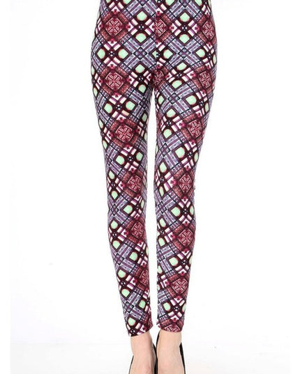 KIDS N206 KIDS ETHNIC PRINT BRUSHED FULL LEGGINGS