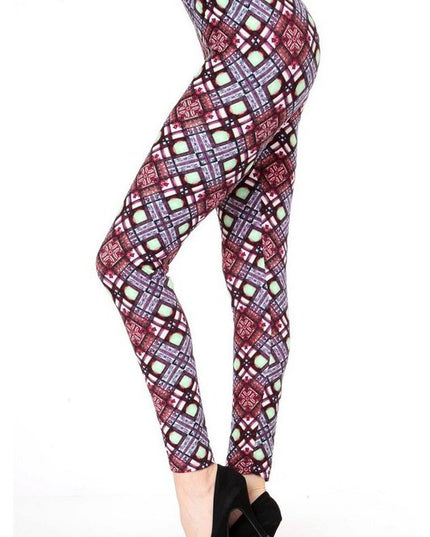 KIDS N206 KIDS ETHNIC PRINT BRUSHED FULL LEGGINGS