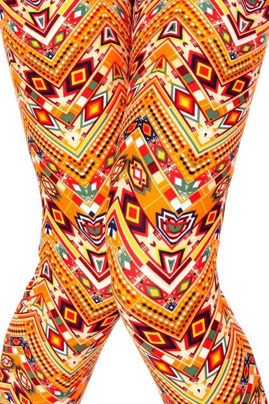 KIDS N245 KIDS BUTTERY SOFT TRIBAL PRINT FULL LEGGINGS