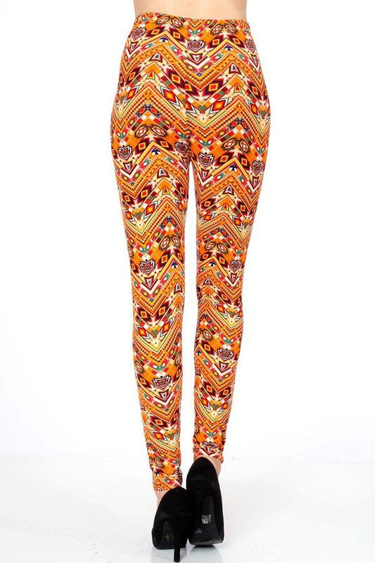 KIDS N245 KIDS BUTTERY SOFT TRIBAL PRINT FULL LEGGINGS