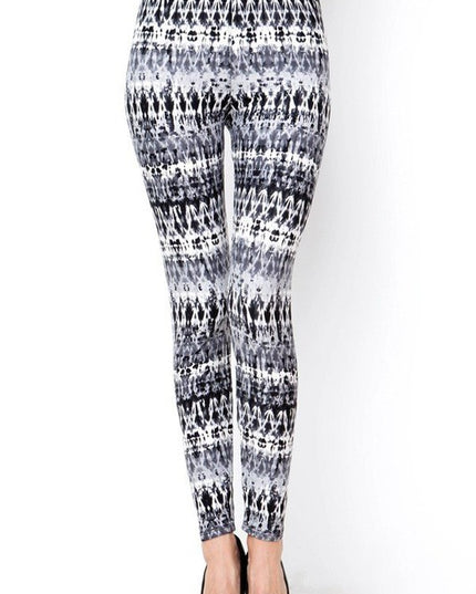 KIDS N157 KIDS ETHNIC TIE DYE PRINT BRUSHED FULL LEGGINGS