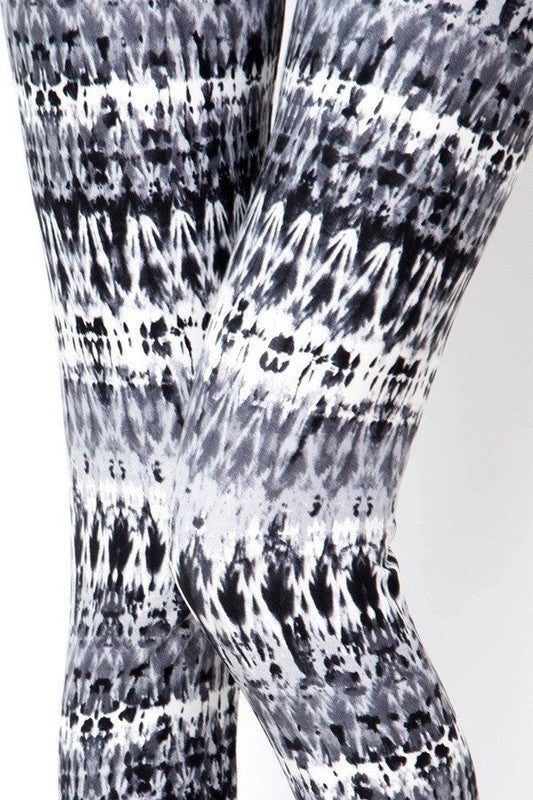 KIDS N157 KIDS ETHNIC TIE DYE PRINT BRUSHED FULL LEGGINGS