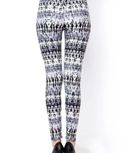 KIDS N157 KIDS ETHNIC TIE DYE PRINT BRUSHED FULL LEGGINGS