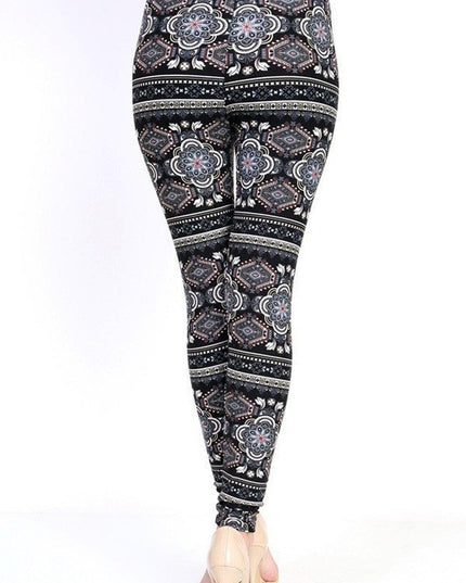 KIDS N153 KIDS ETHNIC PRINT BRUSHED LEGGINGS