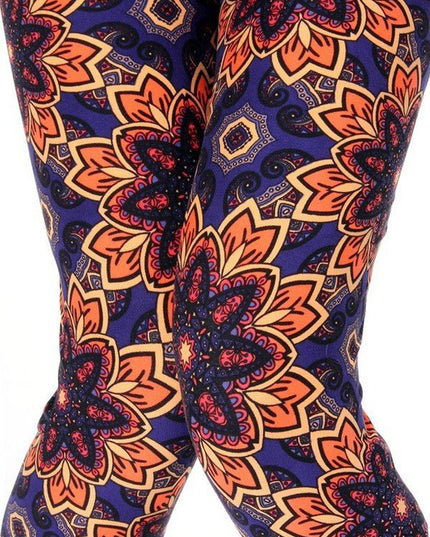 KIDS N234 KIDS BUTTERY SOFT MANDALA FLORAL PRINT LEGGINGS