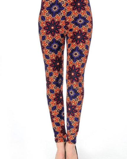 KIDS N234 KIDS BUTTERY SOFT MANDALA FLORAL PRINT LEGGINGS