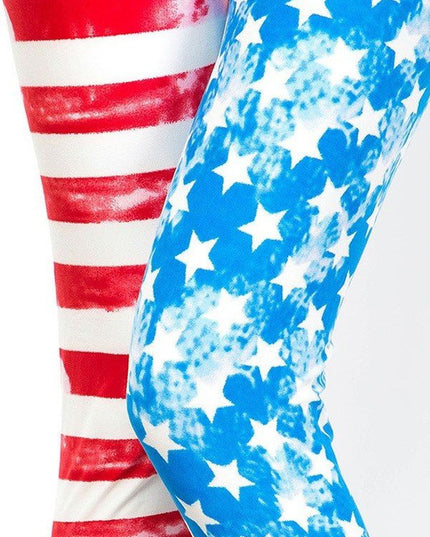 KIDS F240 KIDS AMERICAN FLAG PRINT BRUSHED LEGGINGS