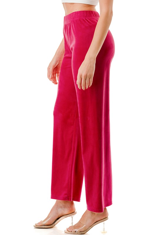 VW001 Stretch Velour – Elastic Waist Straight Leg Pants