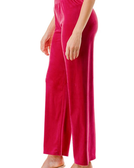 VW001 Stretch Velour – Elastic Waist Straight Leg Pants