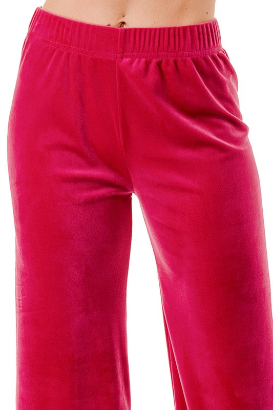 VW001 Stretch Velour – Elastic Waist Straight Leg Pants