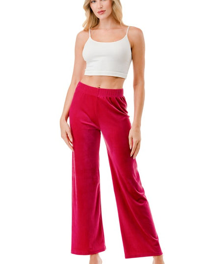 VW001 Stretch Velour – Elastic Waist Straight Leg Pants