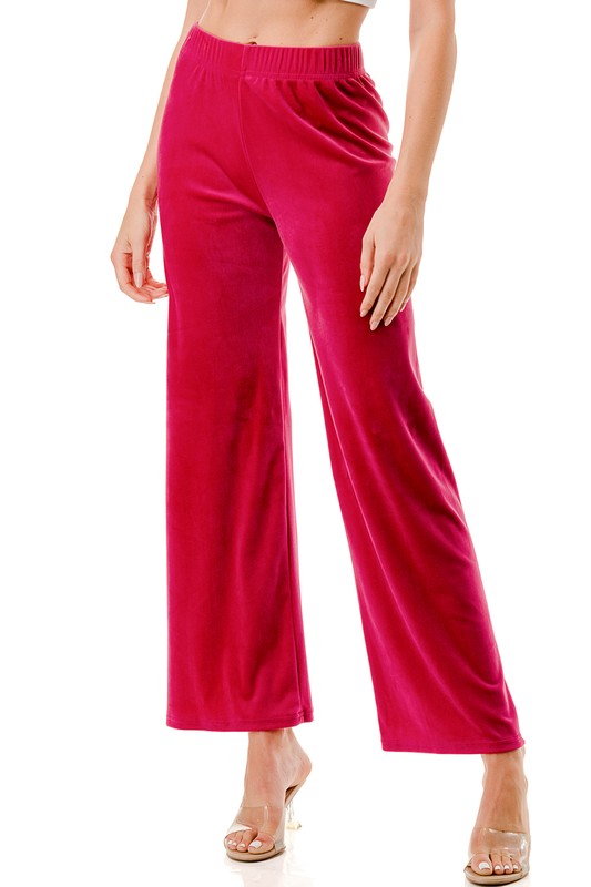 VW001 Stretch Velour – Elastic Waist Straight Leg Pants