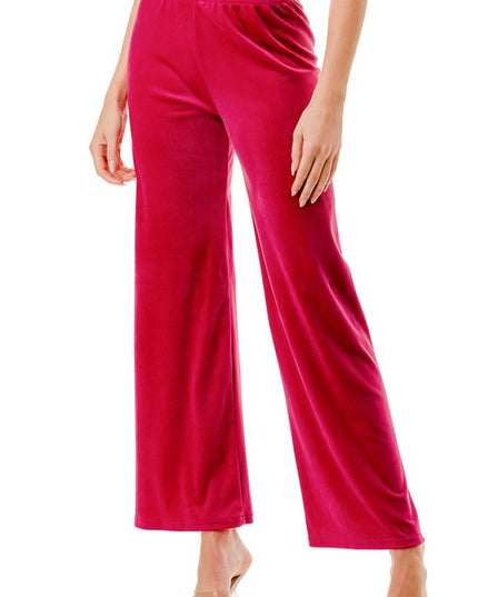 VW001 Stretch Velour – Elastic Waist Straight Leg Pants